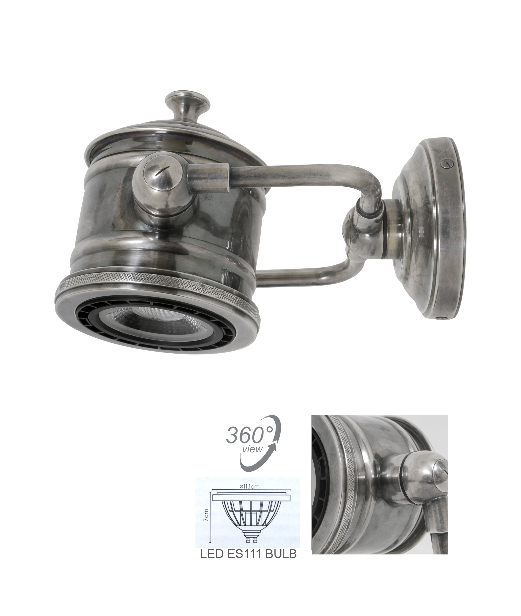Malibu wandlamp zilver Malibu wandlamp zilver